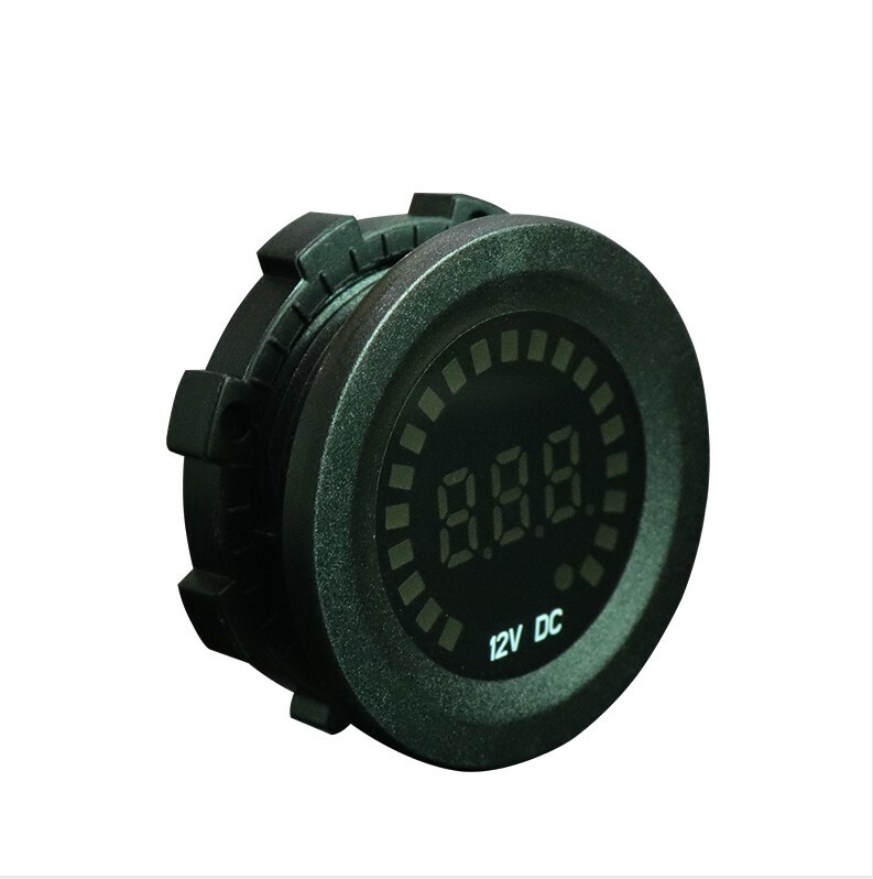 Panel Mount Digital Volt Meter, Blue LED DVM w/Graphic Display, 12 VDC