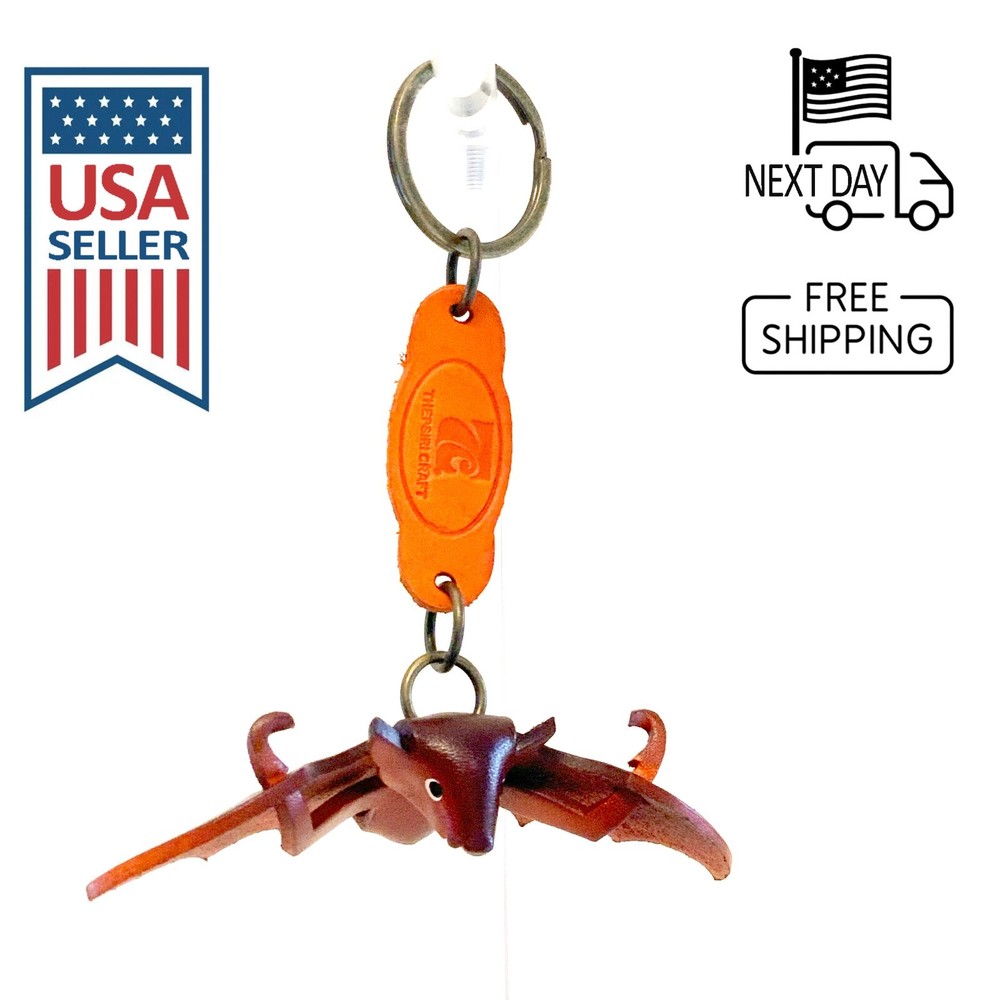 Bat Handmade Leather Keyring