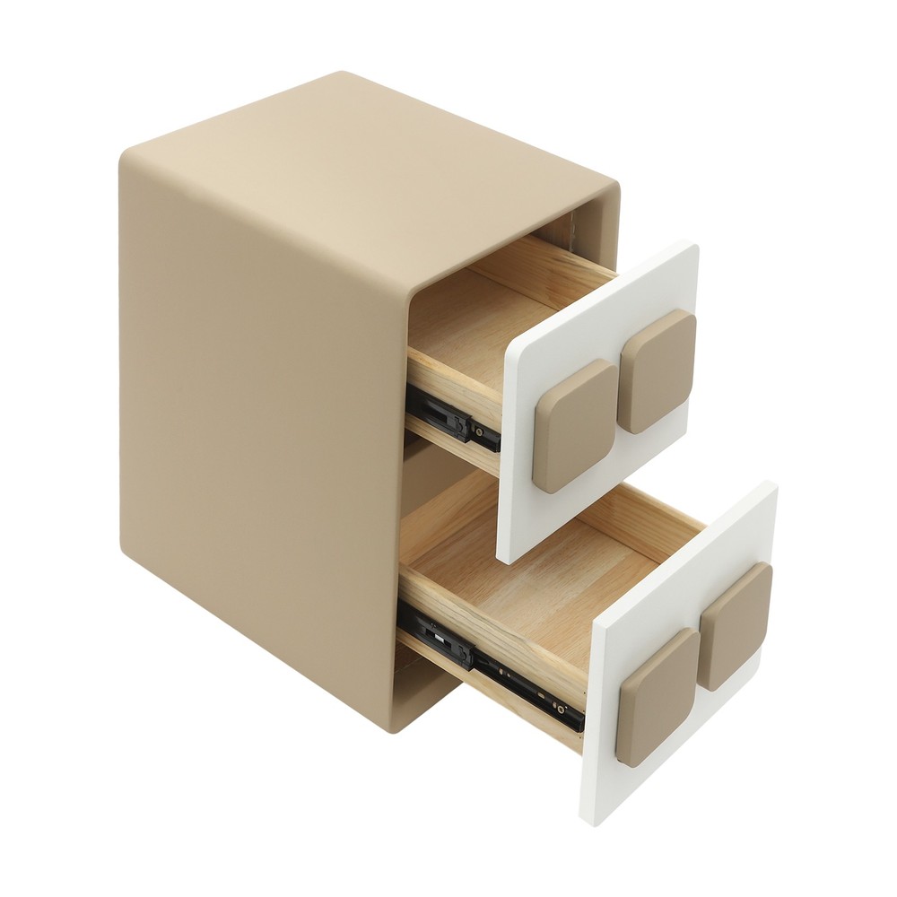 Modern Minimalist End Table, Bedside Table, Floorstanding End Table W/ 2 Drawers