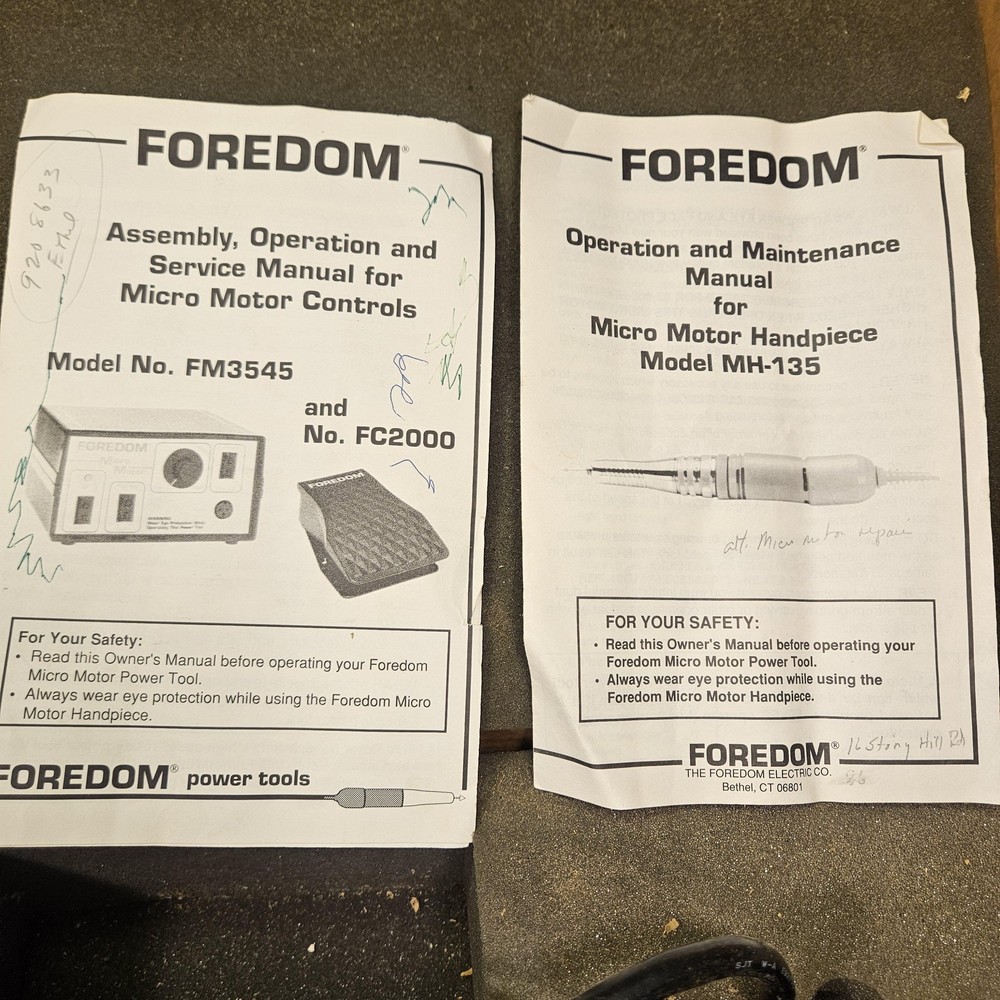 Working (SEE DETAILS) Foredom FM3545 Micro Motor Controller MH-135 110V Kit