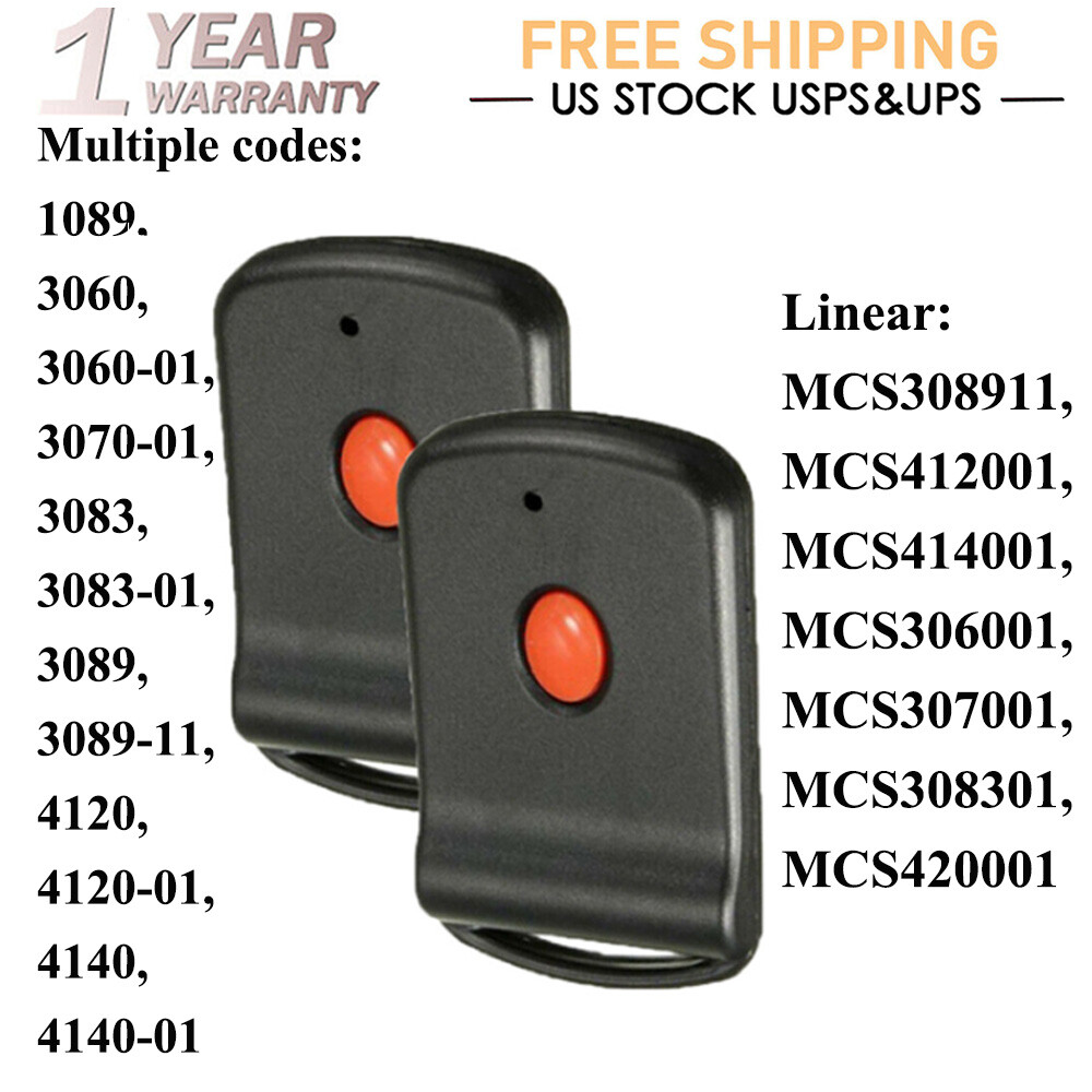 2PC Garage & Gate Door Remote Control Opener Transmitter 10 digit EZ Code 300MHz