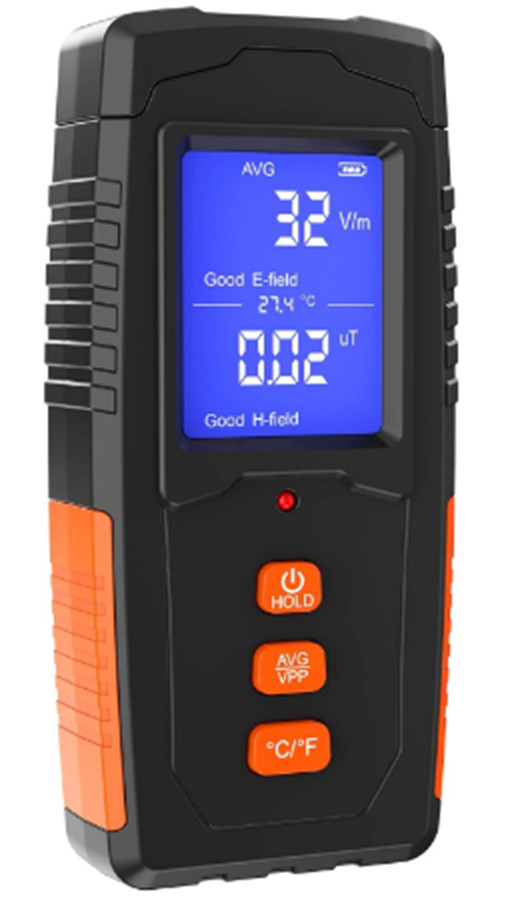 EMF Meter Rechargeable Electromagnetic Field Radiation Detector LCD EMF Reader