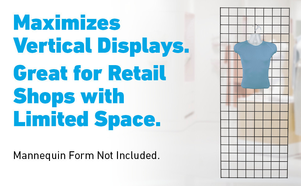 Grid Panel 2' x 6' Set 8 Panels Black Display Wire Gridwall 18 Connectors
