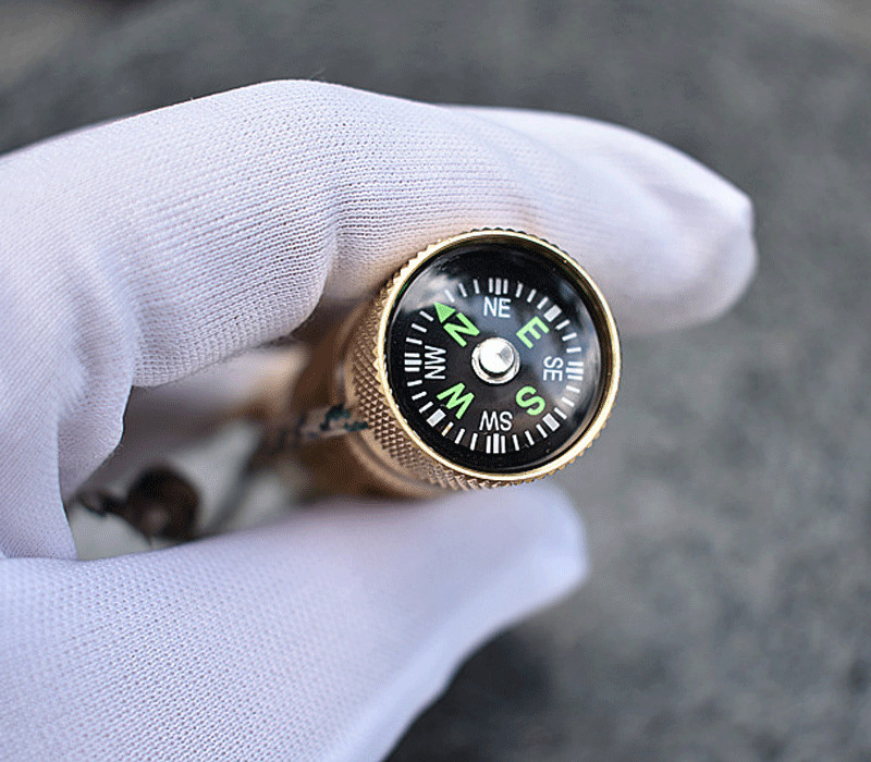 EDC Brass Waterproof Pill Case Container Box Pendant Compass Multi Tool Gift