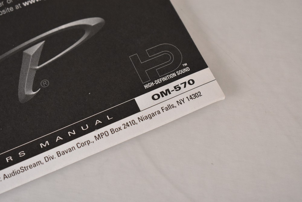 Paradigm OM-570 Original Owner's Manual