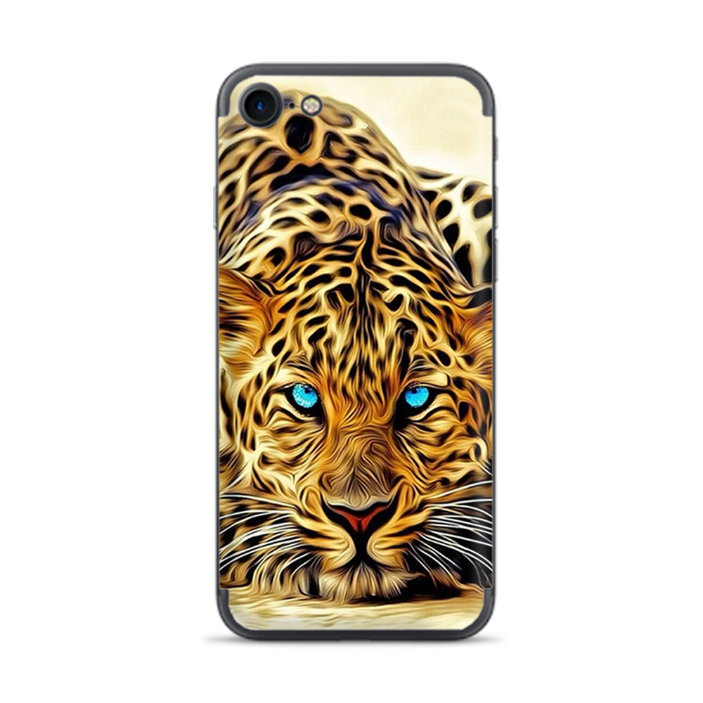 Apple iPhone 7 / 8 Skins Decal Wrap Leopard with Blue Eyes