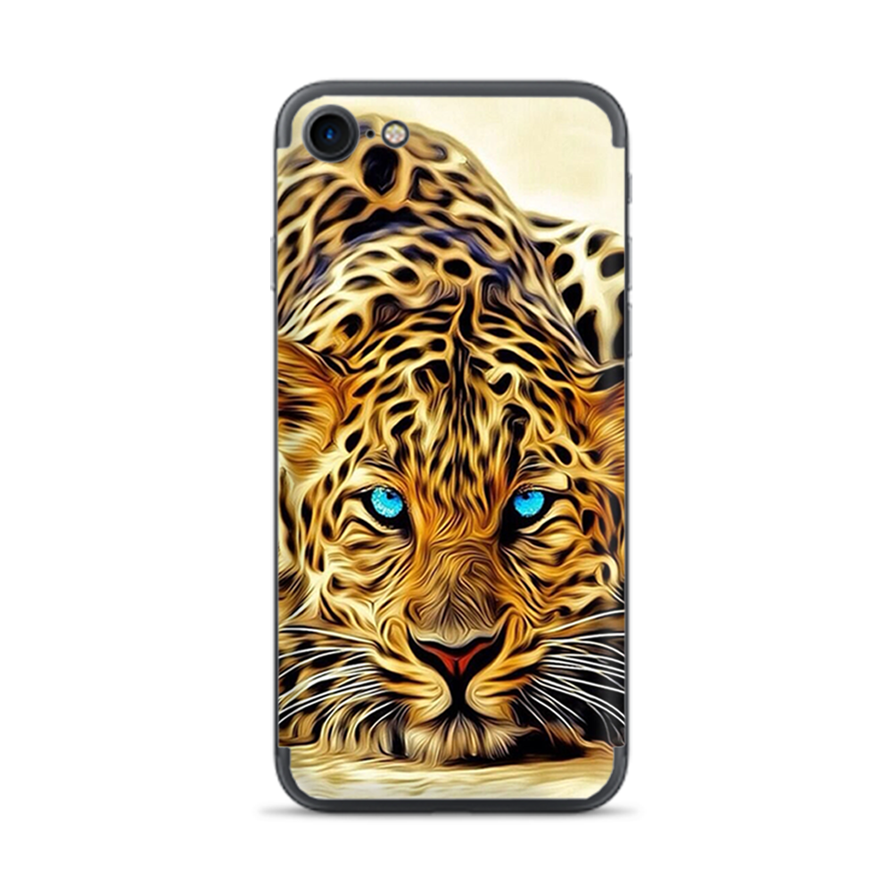Apple iPhone 7 / 8 Skins Decal Wrap Leopard with Blue Eyes