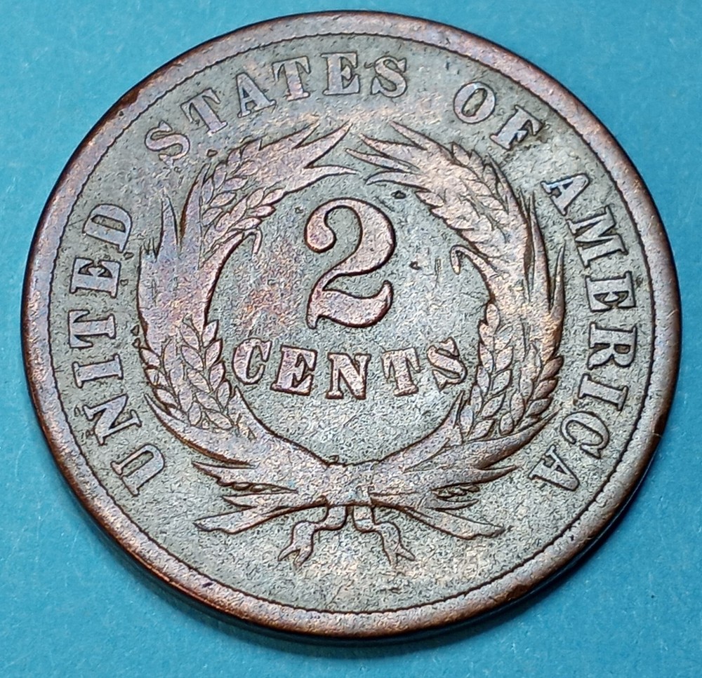 1865 18/18 "Plain 5" VP-011 2 Cent Piece - Higher Grade