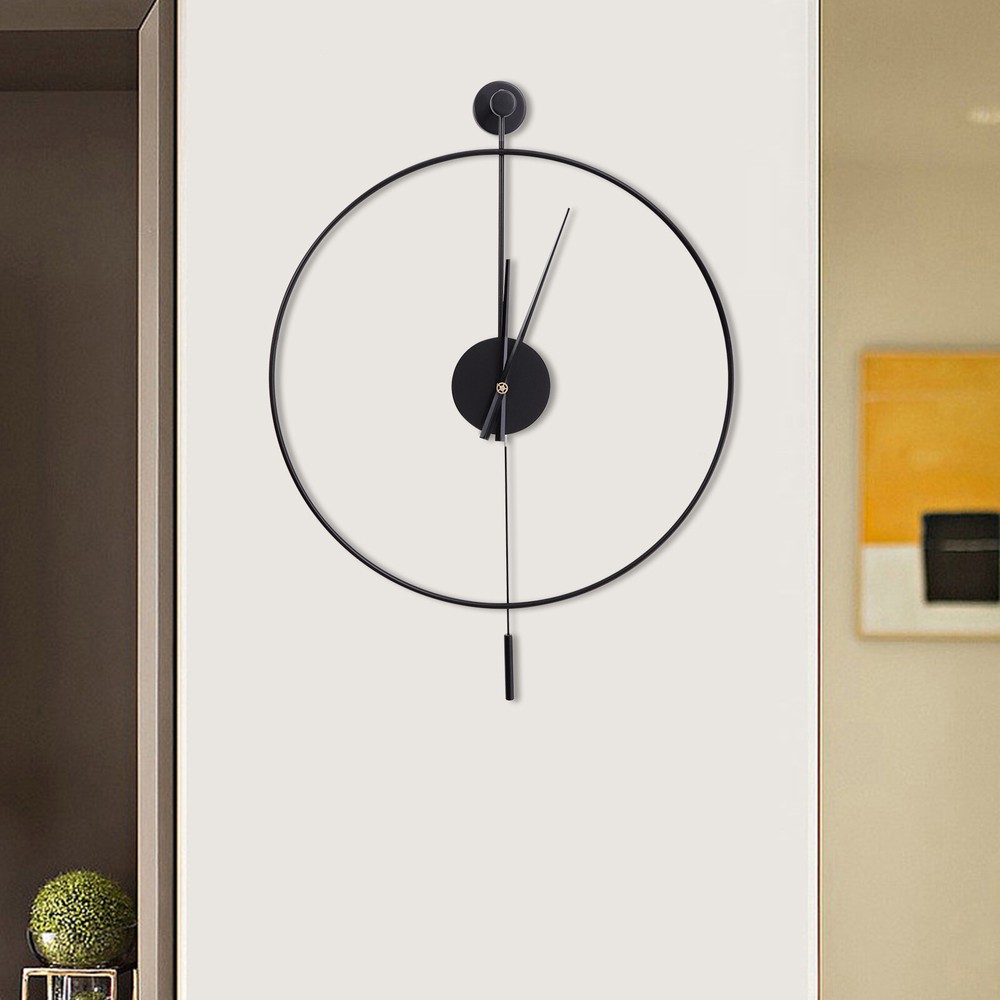 20"Classical Large Decorative Wall Clock with Pendulum Modern Non-Ticking Silent