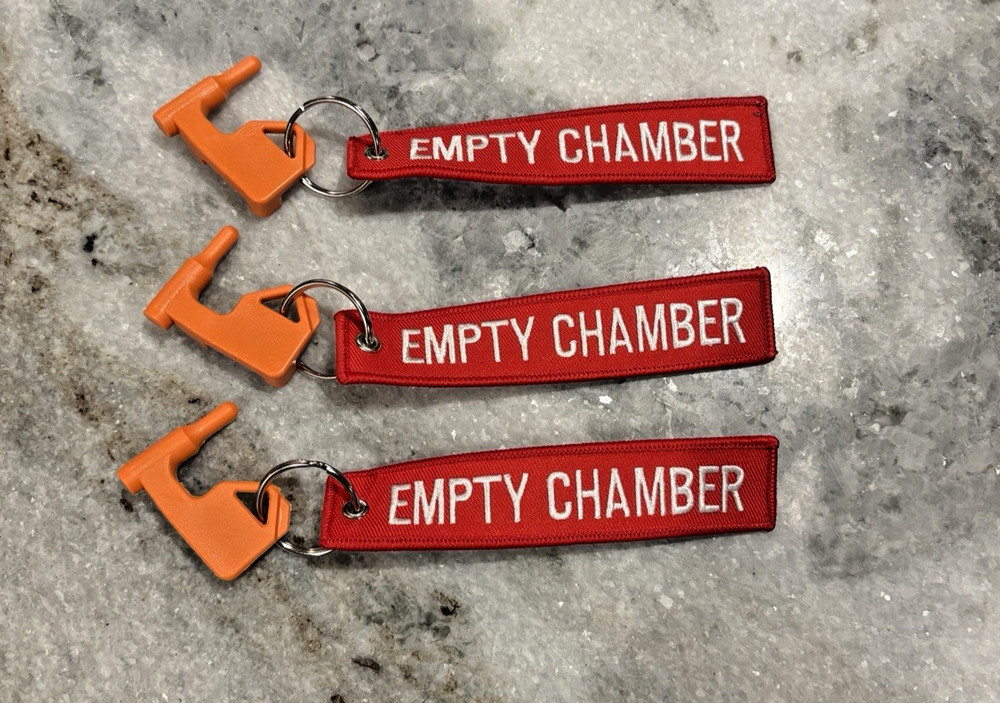 [3-Pack] Orange Chamber Safety Flags with “EMPTY CHAMBER” Visibility Tags