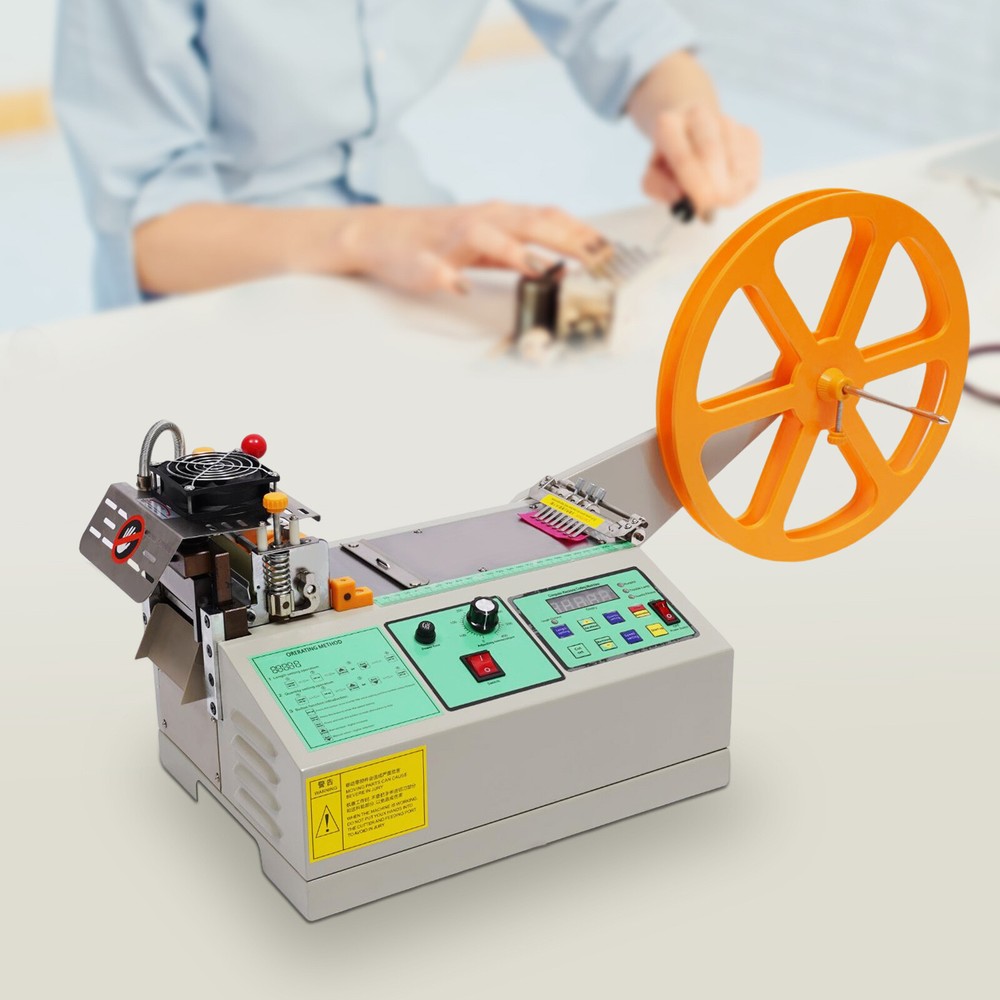 Webbing Cutting Machine Automatic Hot + Cold Tape Cutter for Elastic Band 280W