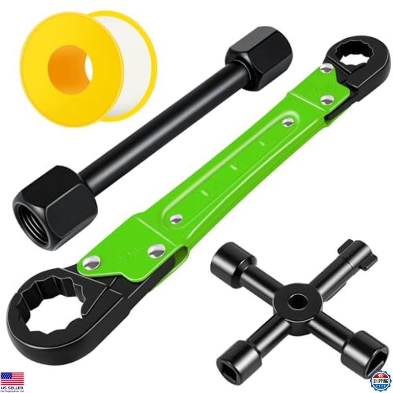 Angle Stop Wrench Kit for Plumbing, Quick Install Tool for Supply Nuts, Green