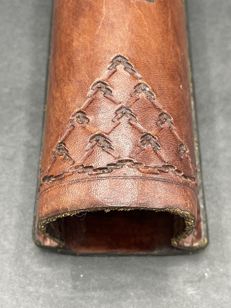 Flashlight/Night Stick Tooled Branded Genuine Leather Brown Holster