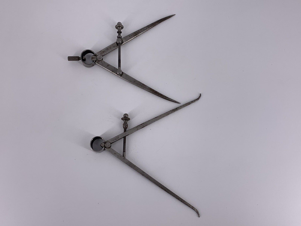 (2) LS Starrett Spring Calipers 83B(?)(Divider) & 74A(?)(Inside Caliper)