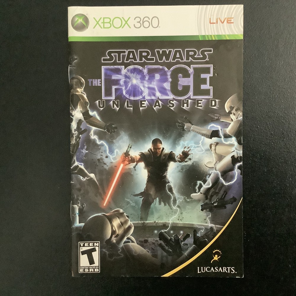 Star Wars The Force Unleashed Xbox 360 Instruction Manual Only