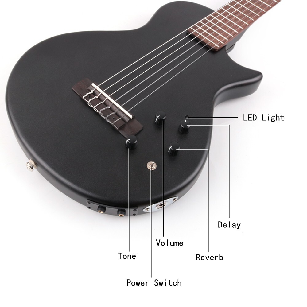 electric classical guitar Silent nylon string travel portable built in effect