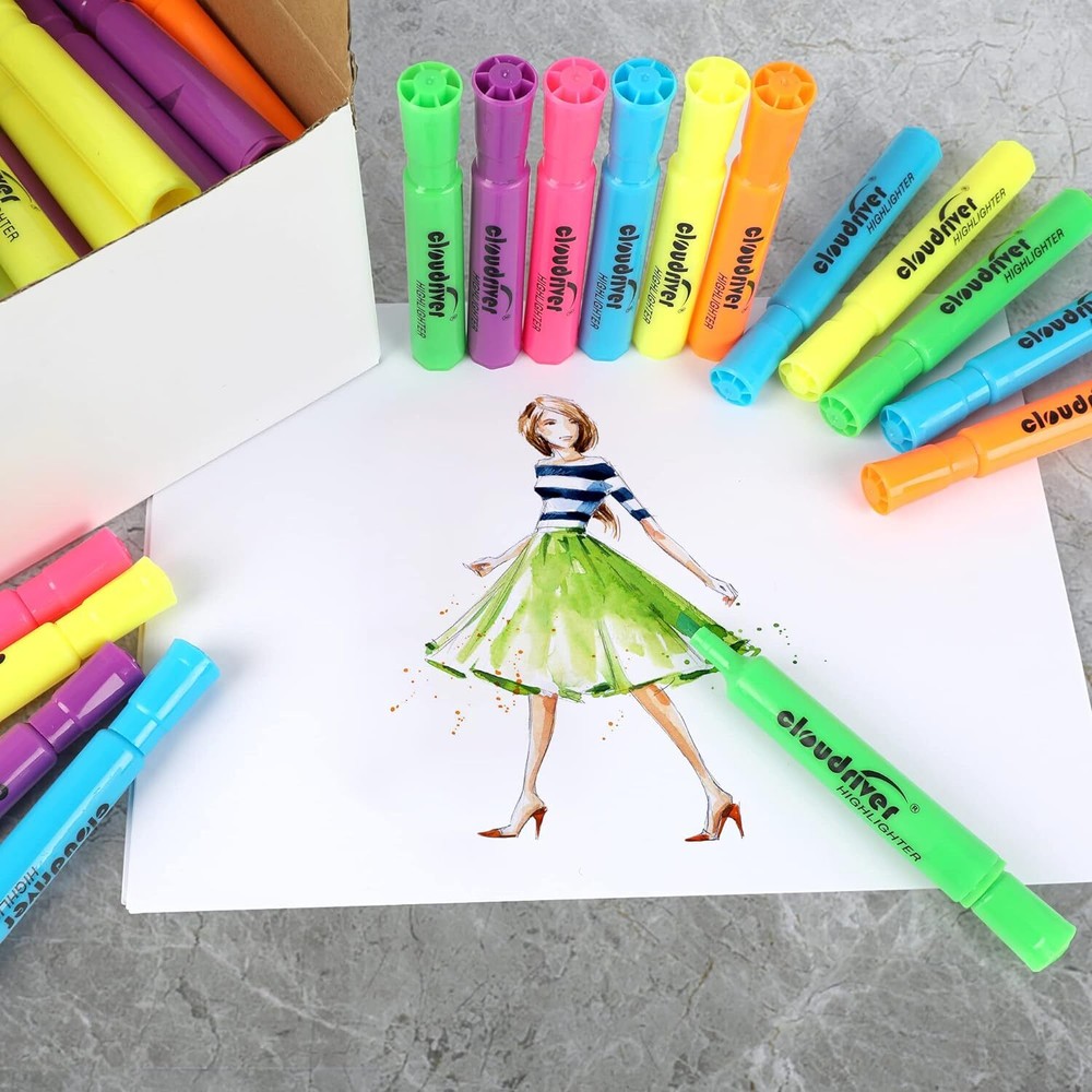 Highlighters Bulk Pack of 72, Assorted Color, Chisel Point, Quick Multicolor