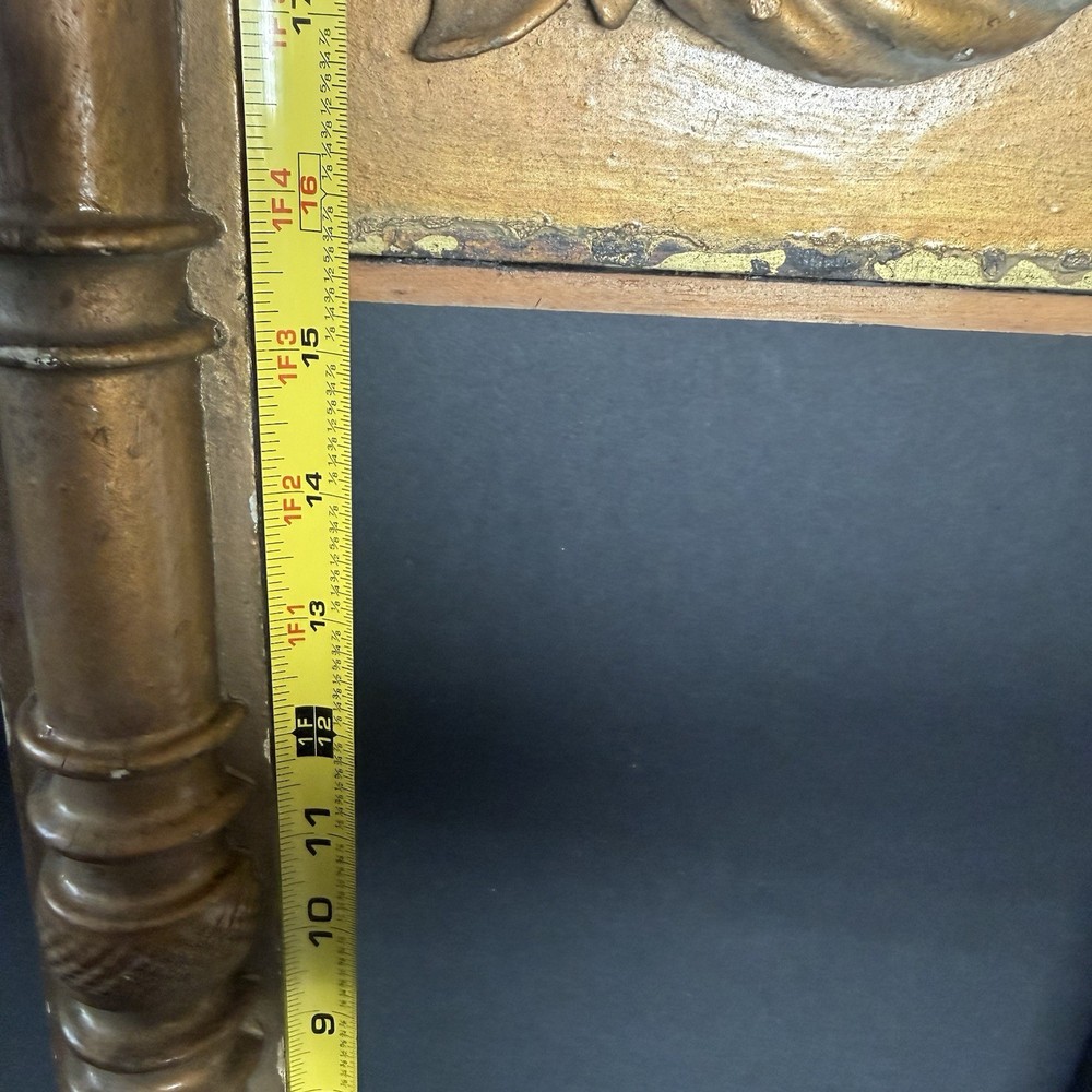 Giltwood Mirror Picture Frame Column & Rosette Corners Basket with Fruit Panel