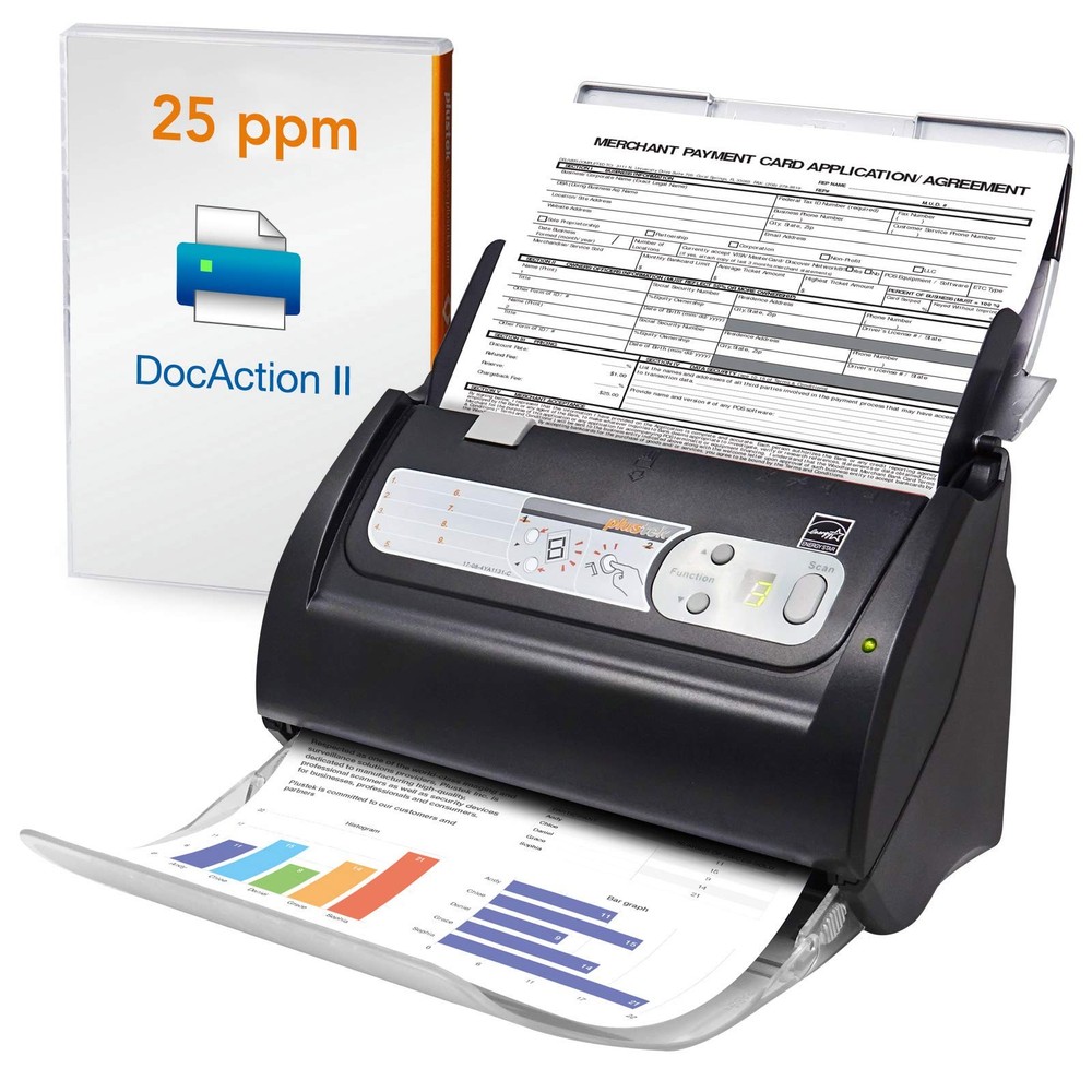 Plustek PS186 Desktop Document Scanner, with 50-Pages Auto Document Feeder