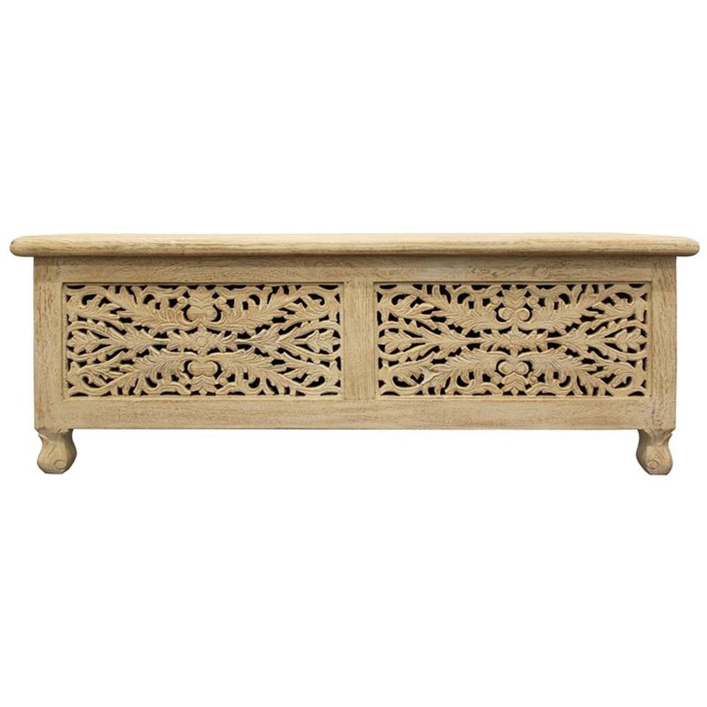 Pemberly Row Modern / Contemporary Solid Wood Storage Chest in Ivory