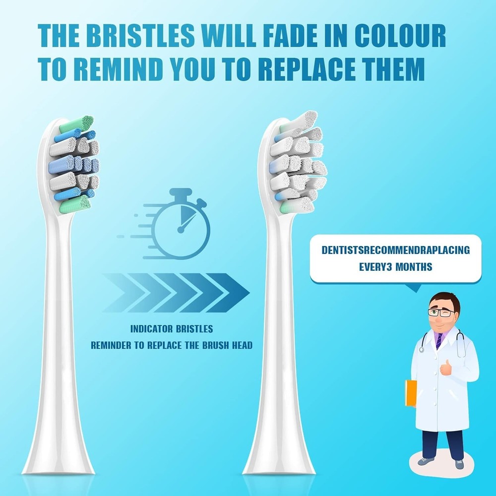 Replacement Toothbrush Heads for Philips Sonicare：8 Pack Soft Replacement Electr