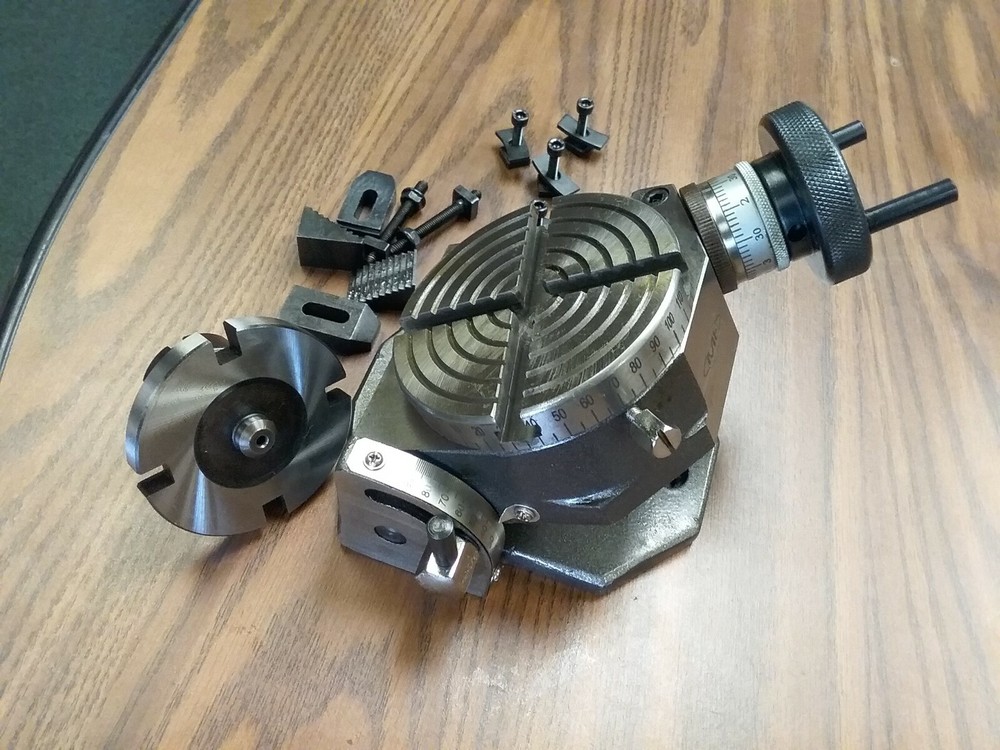 4" PRECISION TILTING ROTARY TABLE w. ER25 collet chuck adapter #TTSK-100ER25