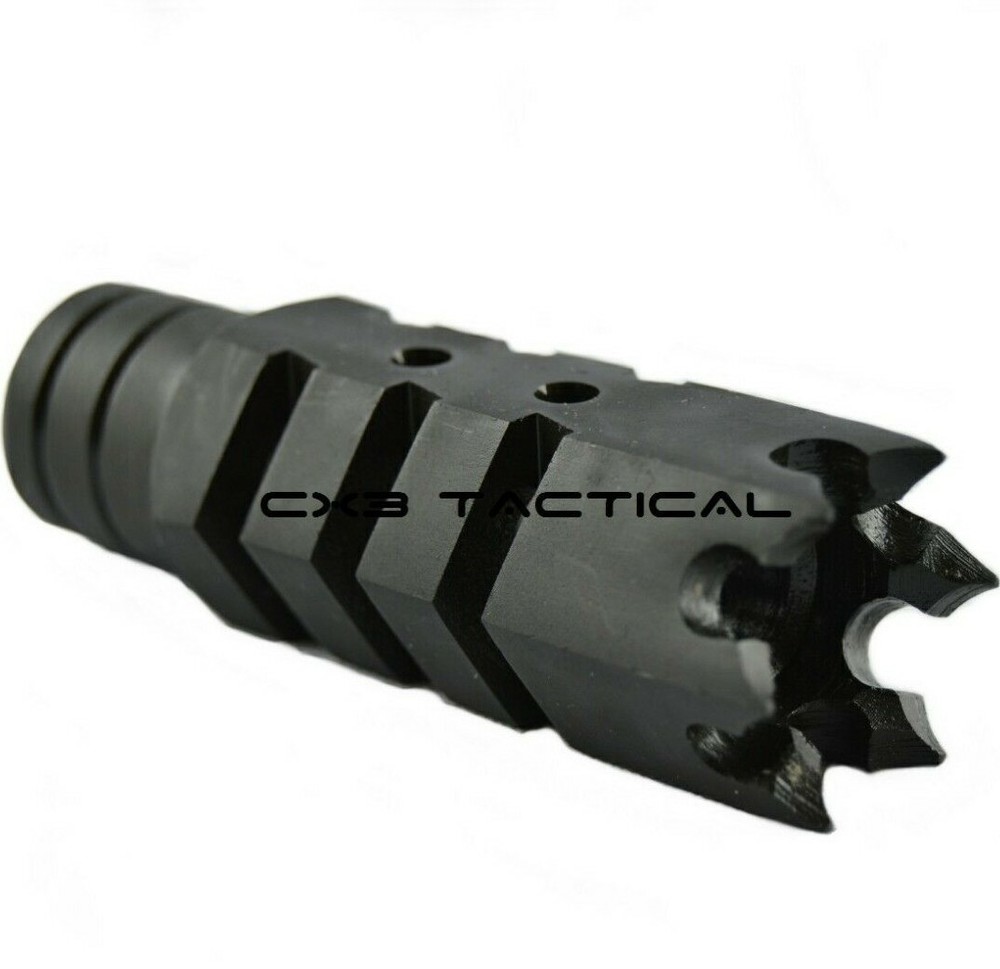 .308 Shark Muzzle Brake Fishbone Compensator 5/8-24 TPI Crush Washer Included