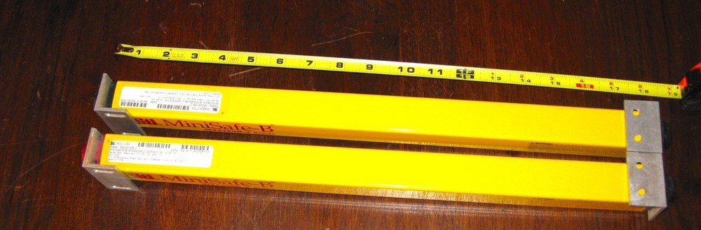 Pair STI Omron MiniSafe-B Laser Light Curtains 16" MS4316-B-2 Xmitter Receiver 