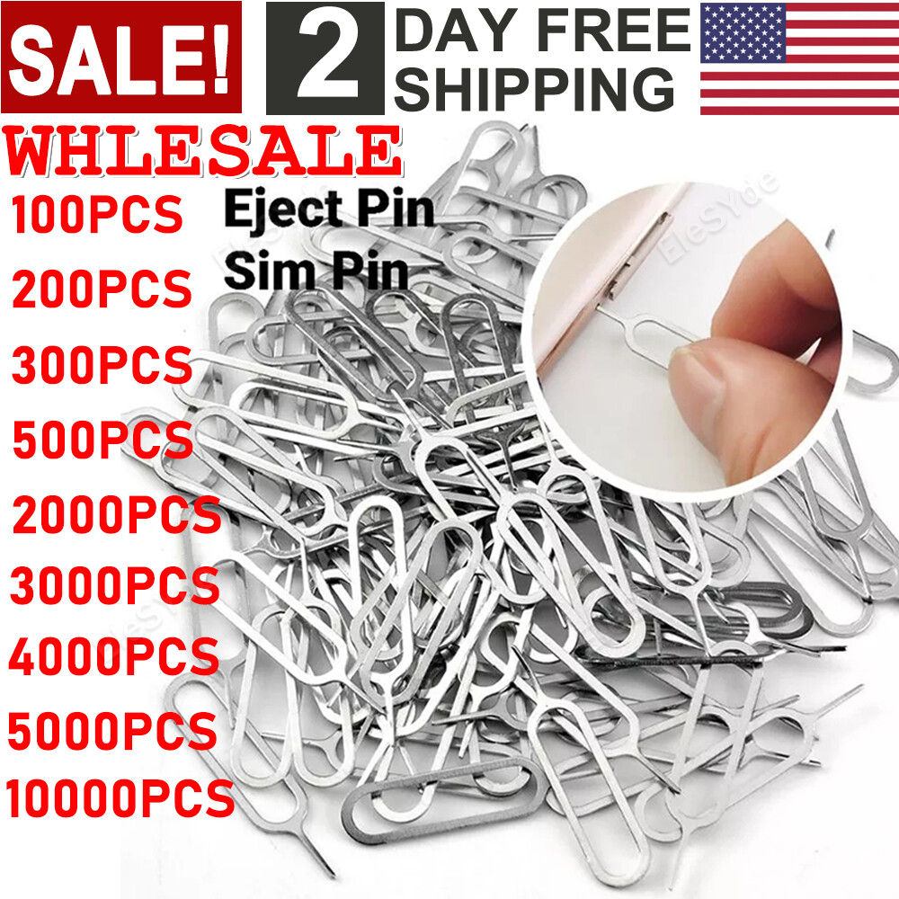 SIM Ejector Pin Tool Eject Sim Tray Open Needle Key For iPhone For Samsung Lot