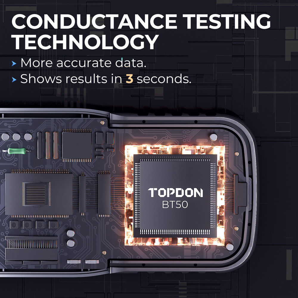 TOPDON BT50 Car Battery Tester Electrical System Diagnostic & Analysis Tool