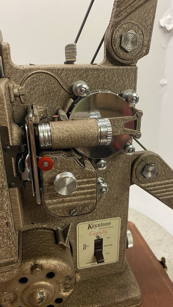 Antique 8mm Keystone Eighty Projector Tested W/Carrying Case