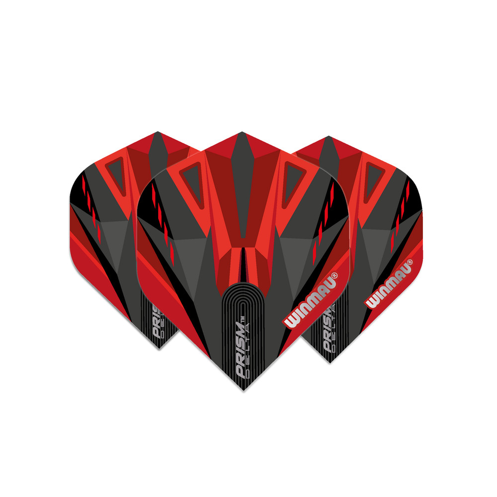 Winmau Prism Delta Standard Dart Flight - Black & Red