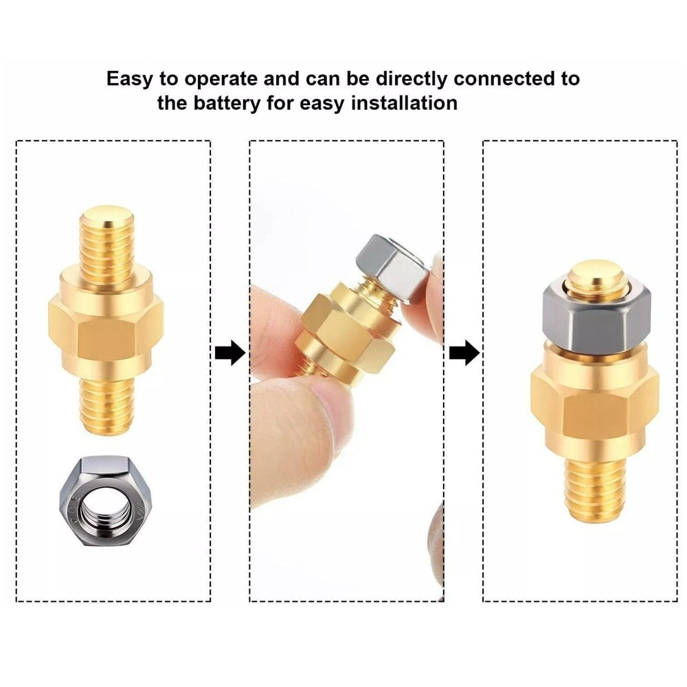 2 Set Side mount battery terminal extender adapter bolt easy to install