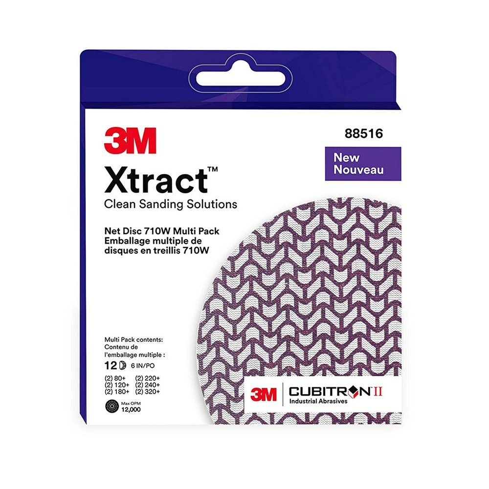 3M Xtract Cubitron II Net Discs (710W): 6 in. width (Purple) *12-discs
