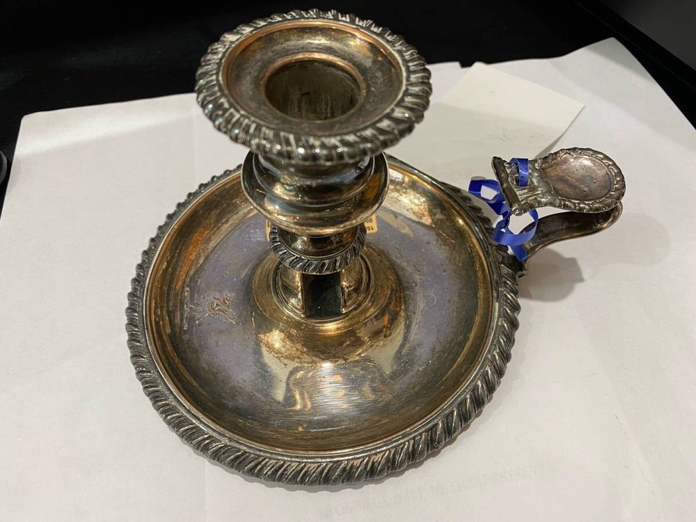 Silver Plated Chamberstick Candle Holder