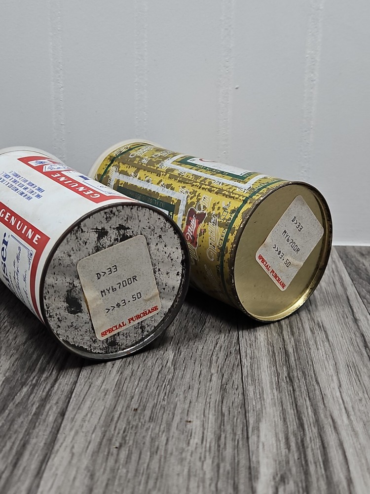 Budweiser & Miller High Life Handkerchief Cans Empty