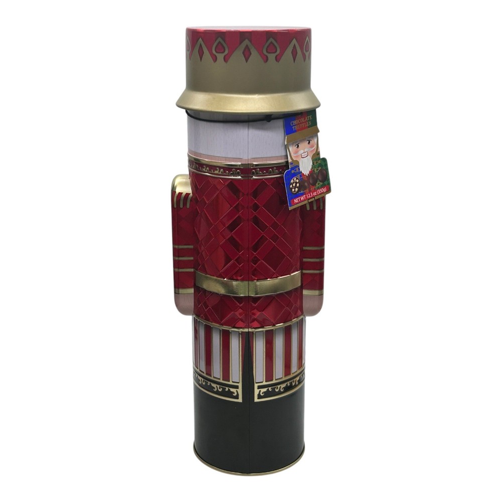 Nutcracker EMPTY Tin 12" The Silver Crane Co Red Gold White Black CLEAN