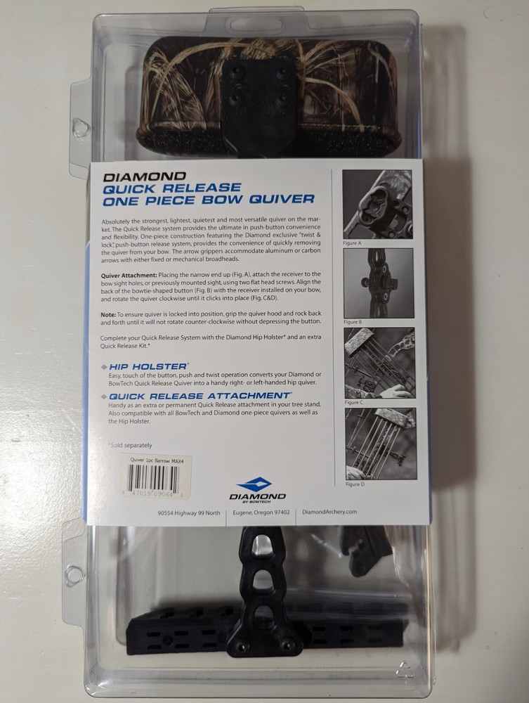 Diamond Archery by Bowtech - Compound Bow 1-Piece Quiver - Advantage Max-4