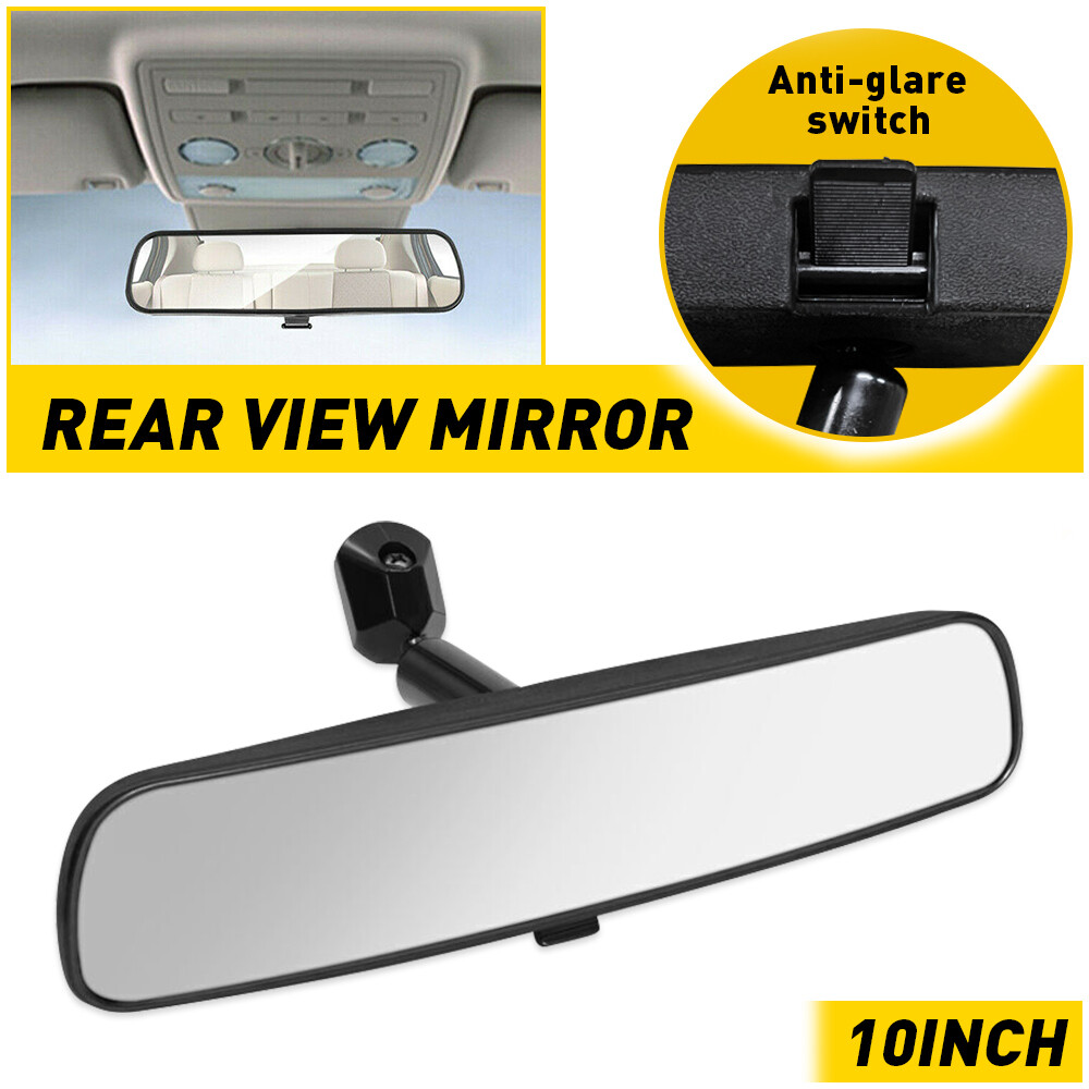 10" Rear View Interior Mirror On Black Car Replacement Day Night Universal