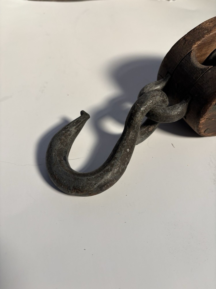 Antique 10” Block and Tackle Pulley