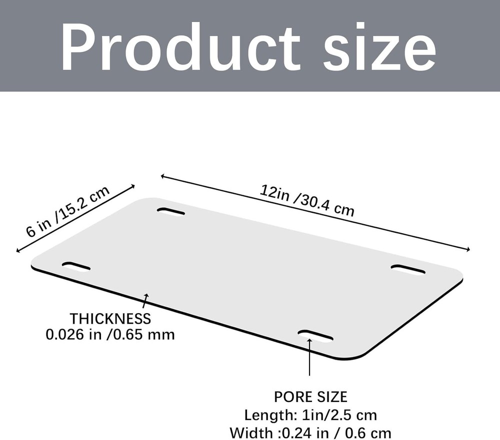 Personalized 100 Pack License Plate Blanks - 12" x 6" Aluminum for DIY Projects