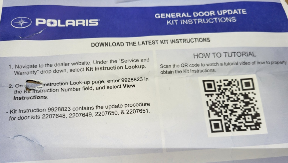 Polaris 2207648, Update Kit