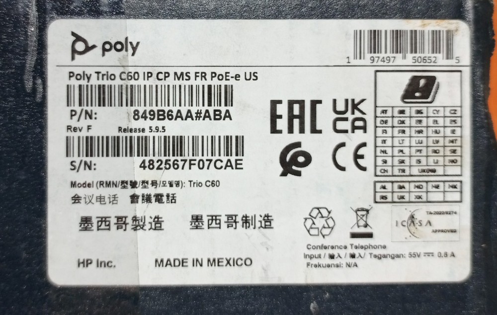 Poly Trio C60 849B6AA#ABA