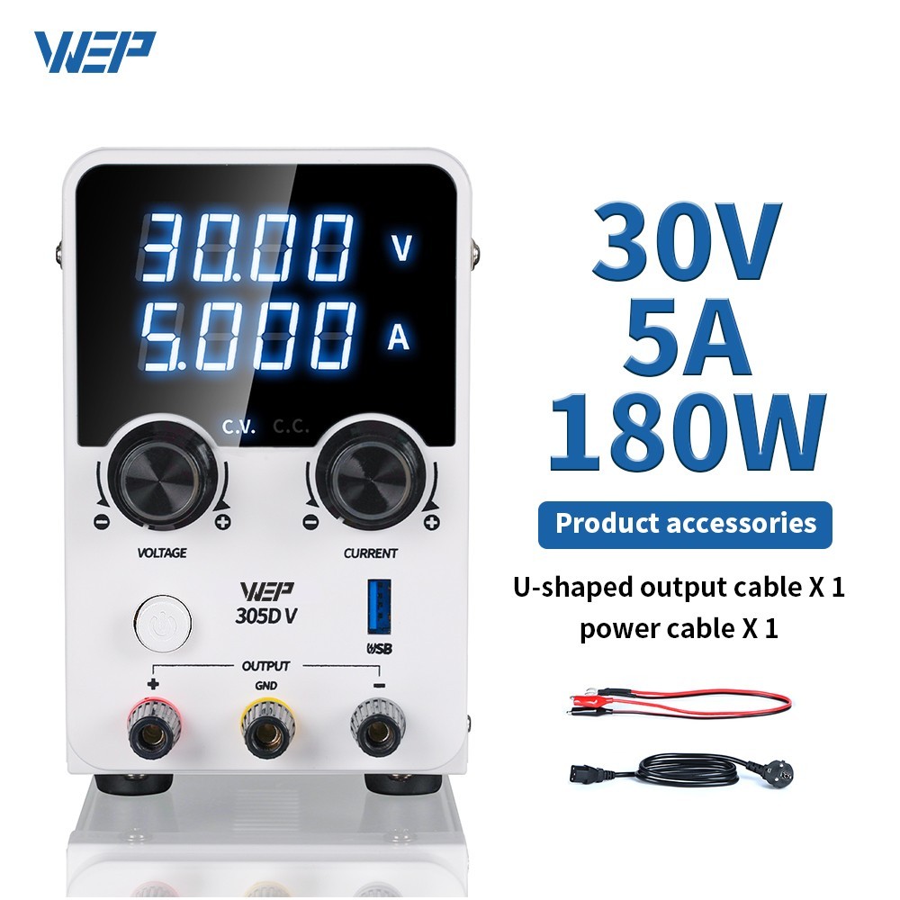 DC Power Supply Adjustable 0-30V 5A Lab Variable Bench Switching High Precision