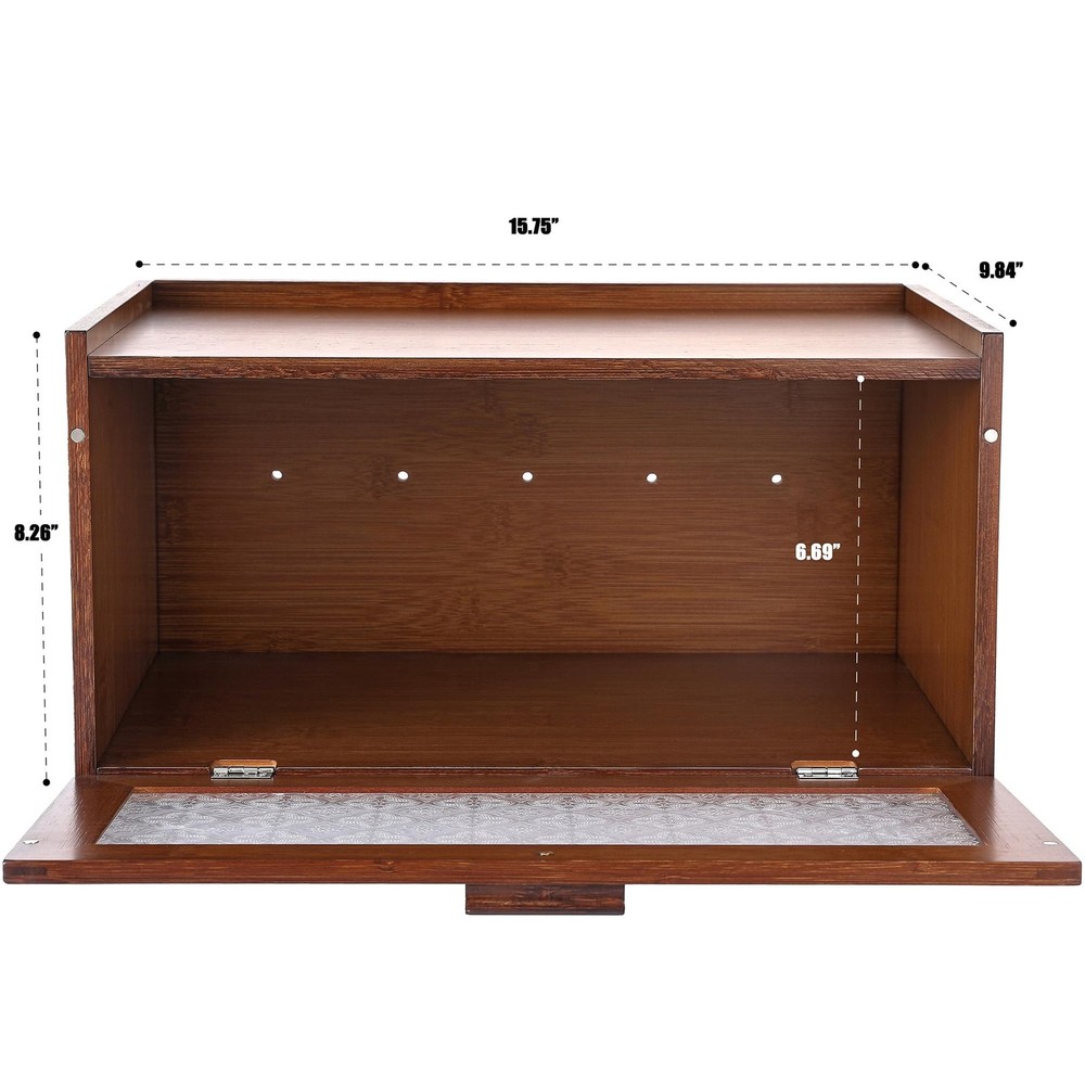 ETMI Vintage Bread Box for Kitchen Countertop - Retro Brown Plus