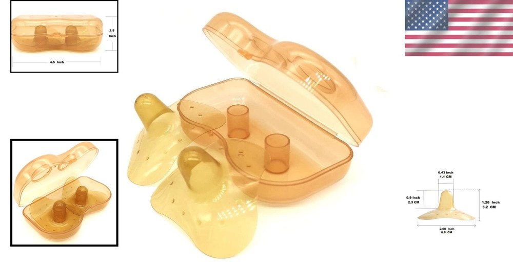 Silicone Nipple Shields - Breastfeeding Support for Newborns - 1 Pair