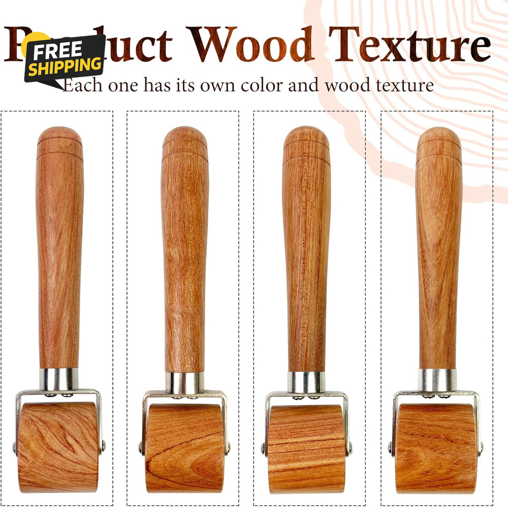Quilting Seam Roller, Wooden Pressing Roller, Easy to Grip Handle Tools