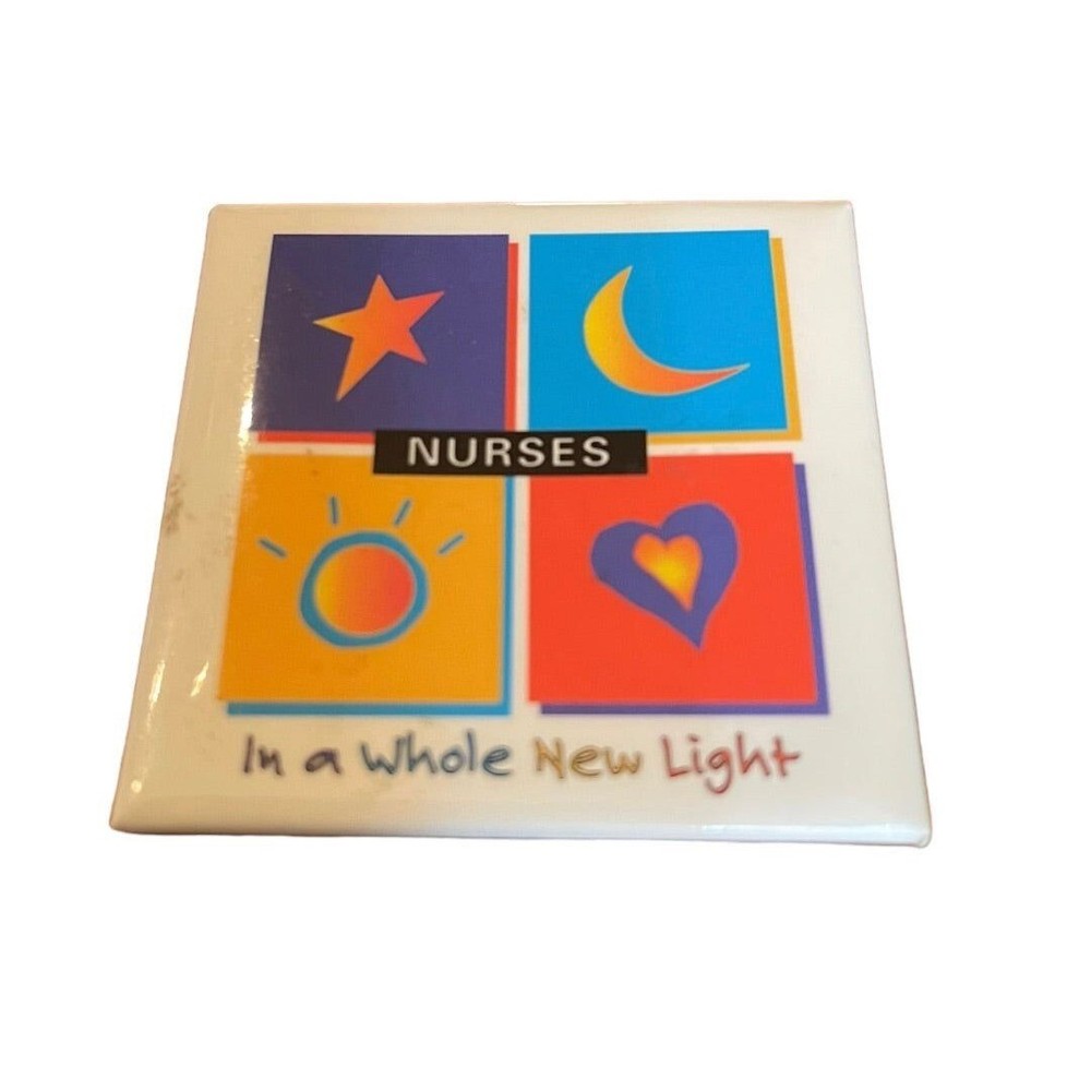 Nurses In a Whole New Light Square Pinback Button 2" Square