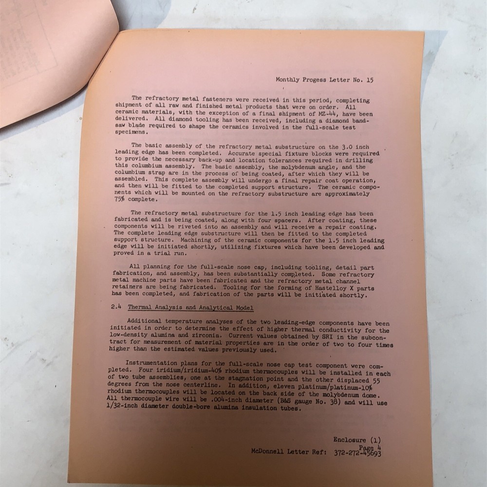 1964 McDonnell Douglas Structures Report - Thermal Conductivity - SCARCE!