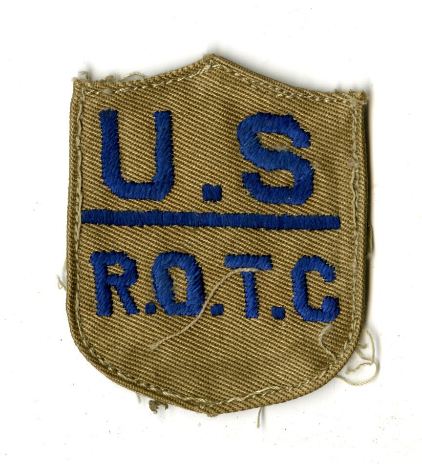 US ROTC Medium Blue Thread on Khaki Twill WWII Vintage